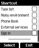 Figure 4: UI Menu Option Showing Sign-In Shortcut Option on Spectralink DECT Handsets Call a SIP URI When Using Company Phonebook: Enhancement: Benefit: