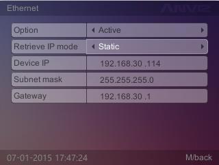 When we use WIFI network mode, Option you can choose Inactive. [Retrieve IP mode]: There are two modes: Static User set a fixed IP address for the time attendance devices.