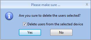 4.4.3 Delete user Delete user is to delete user information from the data sheet. From the list of employees you can select the record that need to delete by using [shift] or [ctrl] button.