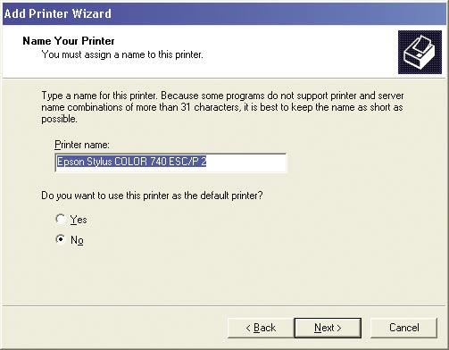 The Add Printer Wizard (continued) Click Finish In this window, scroll
