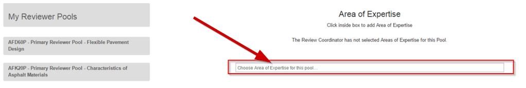 select the Areas f Expertise fr that specific reviewer pl. 3.