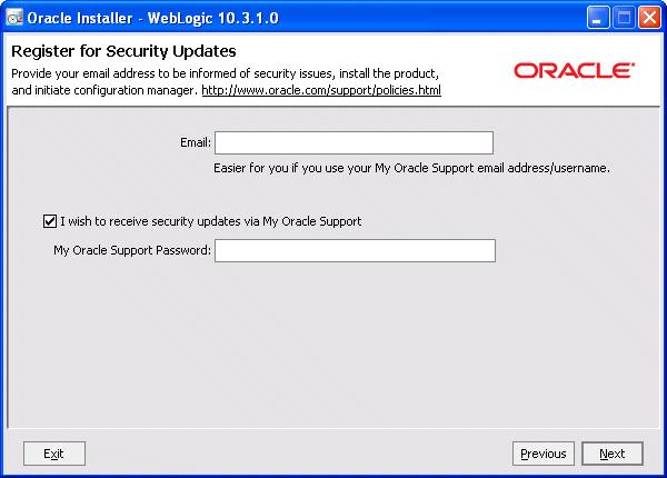 click Create a new Middleware Home to specify a new directory to be created for the installation. By default, the Middleware Home directory is named Oracle/Middleware. Click Next.