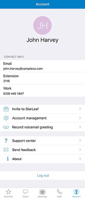 About voicemail About voicemail You can manage your StarLeaf voicemail greeting directly through the mobile app. Record a voicemail greeting 1.