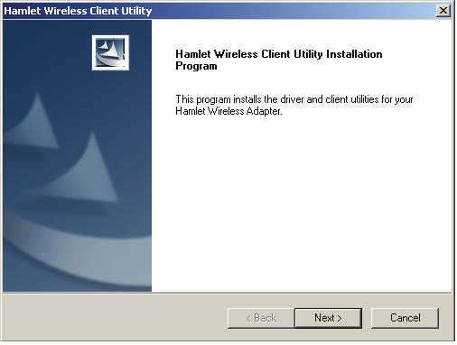 Figure 2-2 Wireless Client Utility Installation Program 4. The Setup Wizard will ask you to choose a Setup type in figure 2-3.