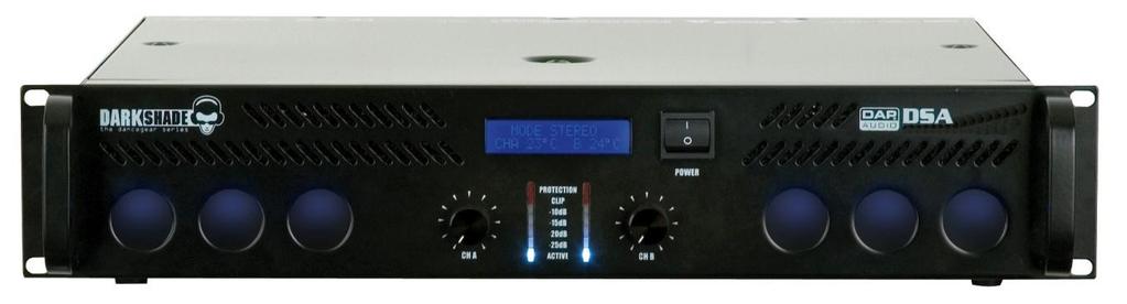 Description of the device Features Features The DSA-250, DSA-400, DSA-600, DSA-800 are professional high-end amplifiers : Power rating Features: Crosstalk 20Hz~20KHz, 8 Ohm: <-80dB Frequency