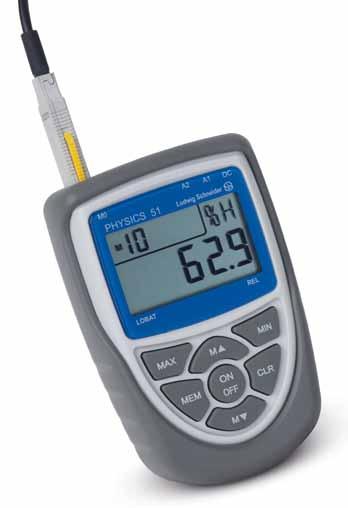 Precision digital measuring device PHYSICS 51 Digital measuring device for thermocouples, NTC resistance thermometers, infrared temperature probes, capacitive humidity probes.