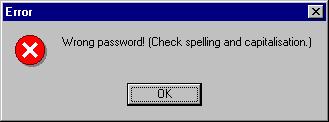 calling up a password-protected command, a password dialog box opens in which the password is entered and the authorisation for executing the command is checked.