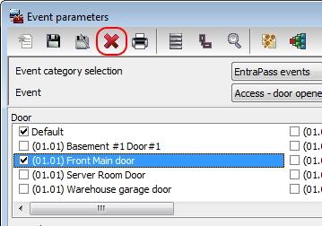 System Event Parameters Definition 2 - Click on the View default parameters button in the toolbar to view the default parameters message box.