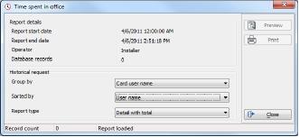 Report Previewing In/Out Reports 11 - Click the Load button to load the transactions from the server for this cardholder.