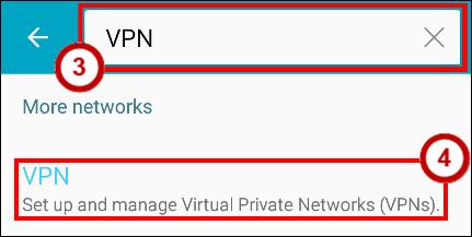 4. Tap VPN Figure 7 VPN Search. 5. Tap VPN. Figure 8 VPN. 6. Tap Basic VPN.