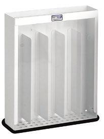 84 Dispensers, Holders & Racks Catheter Racks RC/5 Catheter Racks - Two & Five Section Internal dimensions of each section 65 x 75 x 405mm Removable clear perspex panel