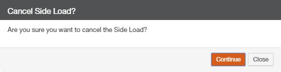 Side Load 2. To pause a running Side Load process, click Pause. The Side Load process pauses indefinitely. The bar graph label changes to Paused. Figure 1-29: Side Load - Status page, paused.