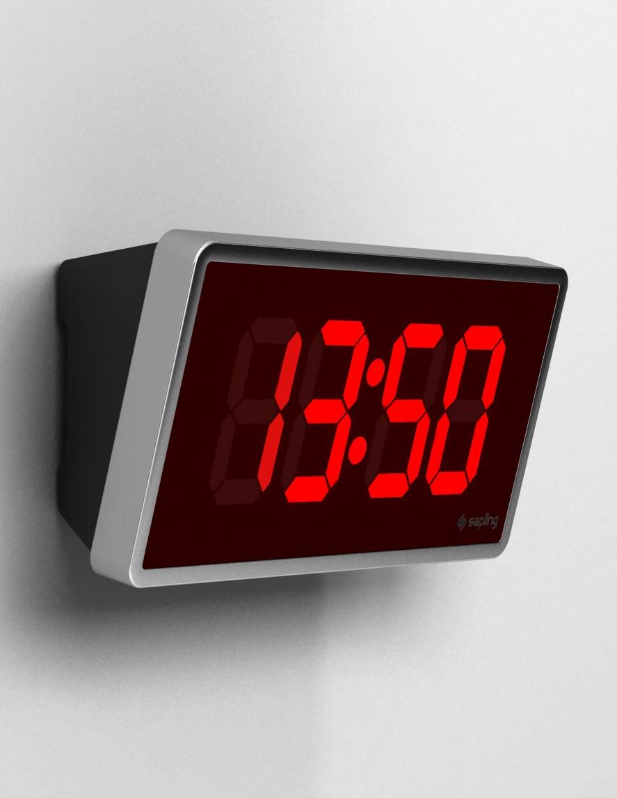 SBP Digital Among the most technically advanced clocks in the industry, Sapling s SBP Series IP Digital Clocks are available with a bright red, white, green, or amber display.