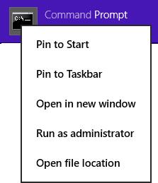 Figure 136: Running the command prompt as Administrator 2. Click "Yes" if User Access Control dialog box appears. 3.