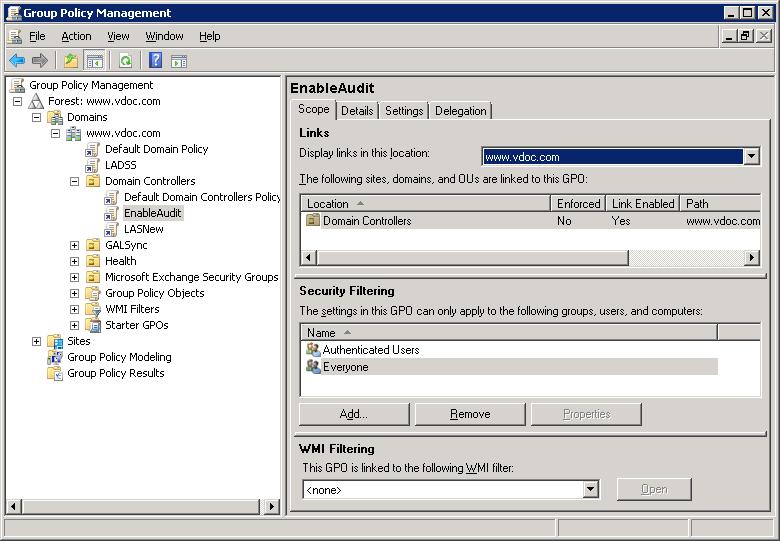 Figure 6: Adding Everyone to apply the new Group Policy 16. Close Group Policy Management Console. 17. In Run box or at Command Prompt, execute the following command to apply the above change.