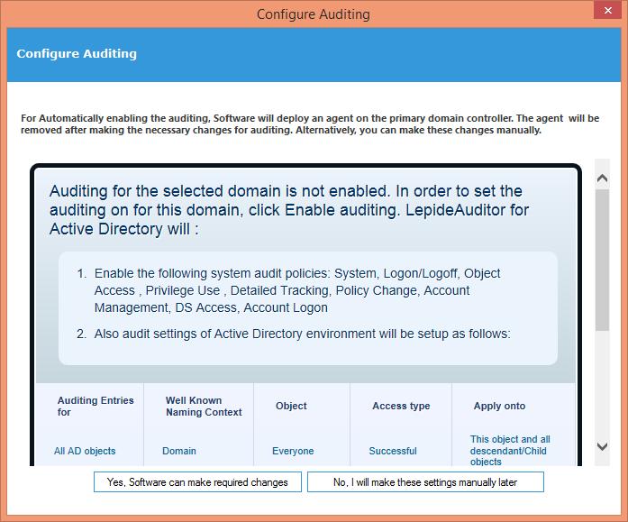 Figure 20: Enable Auditing You can click button.
