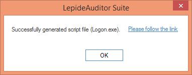 Click "OK" to generate the executable file and to save at the specified location. You receive the following message box confirming the same.