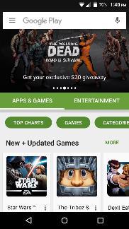 Open the Play Store To access» Click on the Applications Menu then on the Play Store icon Search and select between different Play Store
