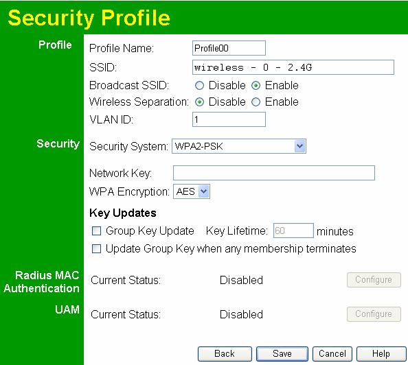 Setup Security Settings WPA2-PSK This is a further development of WPA-PSK, and offers even greater security, using the AES (Advanced Encryption Standard) method of encryption.