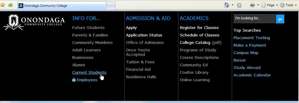 How to Get There To access WebAccess: From the OCC Public Website, www.