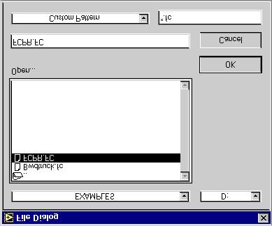Chapter 6 Implementing a Fuzzy Controller Immediately after the application begins, a file dialog box prompts you to enter a file containing the appropriate controller data (see Figure 6-13).