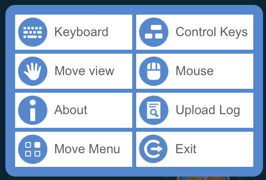 Click a button to perform one of the following tasks: Release Notes Button Control Keys Fit to View About Upload Log Exit Click to.