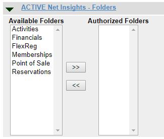 Category Level Permission System users with Category Level Permission can view corresponding public folders in ACTIVE Net Insights.