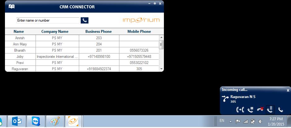 Once logged in click on the phonebook icon at the top left to show the list of contacts