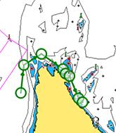 Navionics uses red (unsafe) and green (safe), while C-MAP uses red (unsafe), yellow (dangerous) and green (safe). 4. Move any routepoints if required when the route is in preview mode 5.