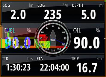 15 Instrument panels The instrument panels consists of multiple gauges - analog, digital and bar - that can be customized to display selected data.