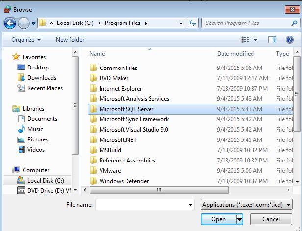 (7)Open Microsoft SQL Server folder