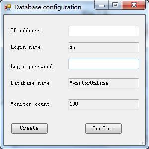 Fig.2.9 Step 5 : Please click confirm button in Fig.2.8, then pop up the interface of database configuration as shown in Fig.