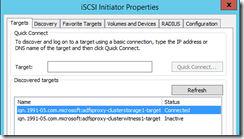 7. If you have an iscsi target created, you can add the iscsi virtual disk to the same iscsi target or created a new iscsi target.