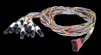 This extension cable comes with two stainless steel stimulus probes and has three cathode (black) and two anode (red) outputs.