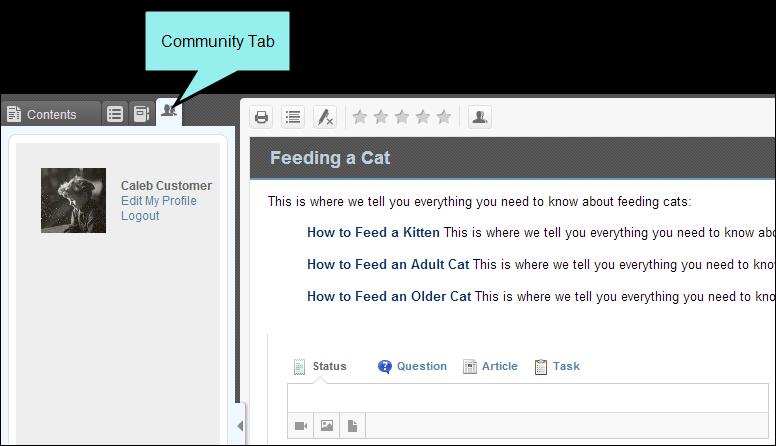 Enabling the Community Tab in the Output You need to decide whether you want to include or exclude the Community tab with your published output.