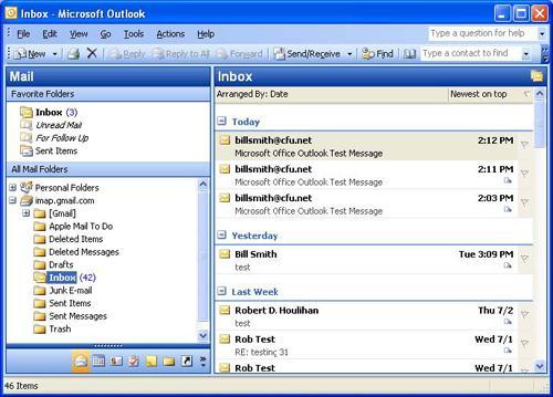 STEP 9 Select the Inbox folder from the left window pane and click the Send/Receive button to receive your mail.