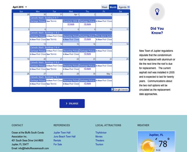 Click the arrow to the right of the month to select a future or past month. View calendar by week, month or in agenda style.