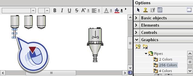 "Pipes". Click on the "256 Colors" folder. Drag the "Short vertical pipe" graphic into the "Production" root screen. 2.