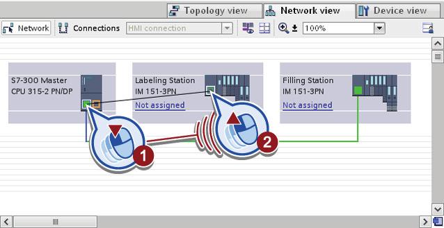"Labeling Station". Then return to the network view. 4.