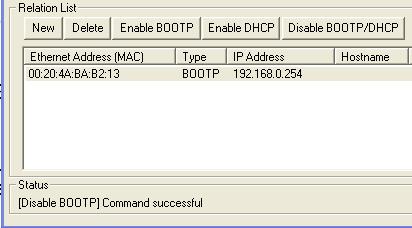 3.5. Disabling BOOTP To permanently assign IP parameters or allow the Tritex Expert Software to change Parameters BOOTP needs to be disabled.