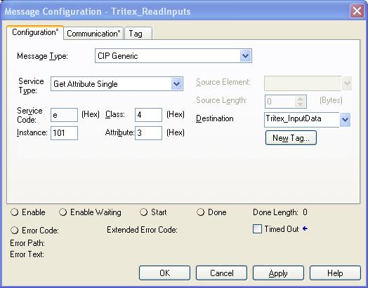Figure 30 Get Massage Configuration Properties 9. From the Message Configuration Menu select Destination Tag name Tritex_InputData.