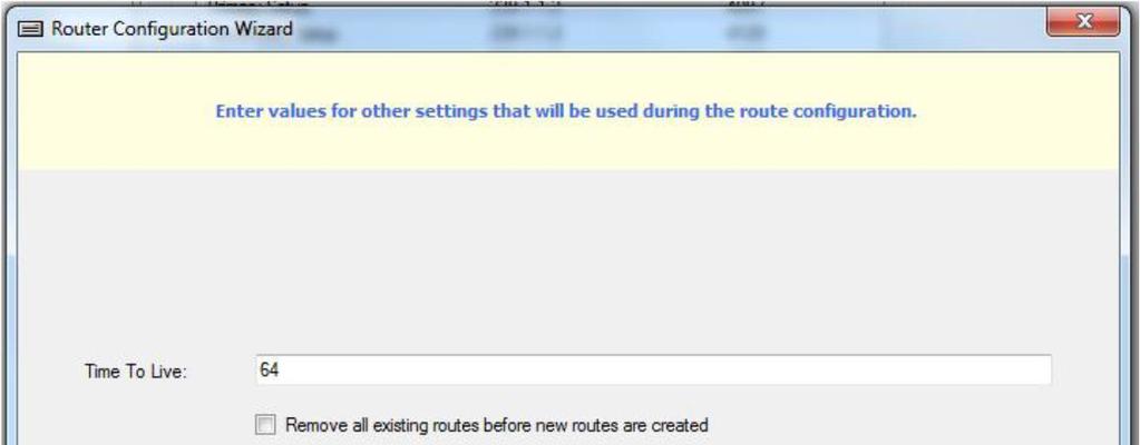 Remove all existing routes before new routes are created--when checked, existing routes will be removed before new routes are created.