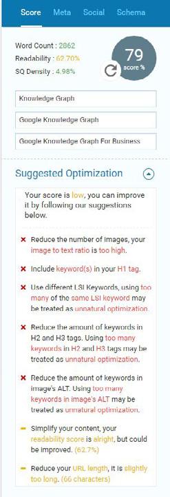 Let s take a look at some of the suggested optimization: Include keyword(s) in your H1 tag. This is one of the most easily overlooked factors.