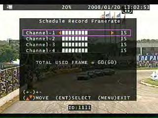 Device & Frame rate set - Schedule Record Frame rate & Motion Record Frame rate Device & Frame rate set - Alarm Record Frame rate Record Setup: Record Setup Pre-record Set: OFF /