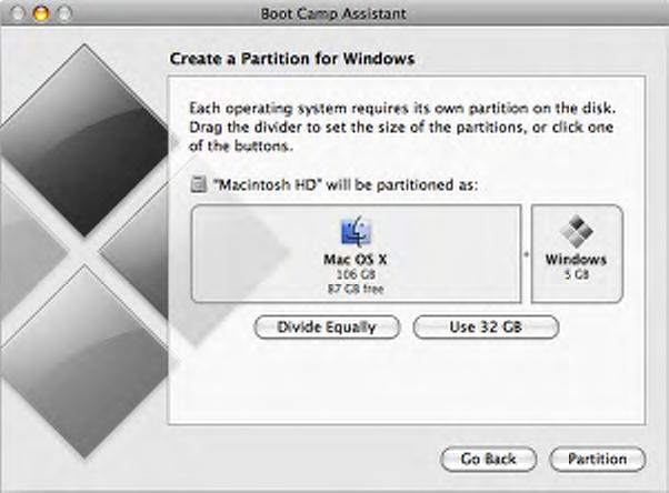Step 1: Run Boot Camp Assistant Boot Camp Assistant helps you create a new partition for Windows and gets you started with the Windows installation.