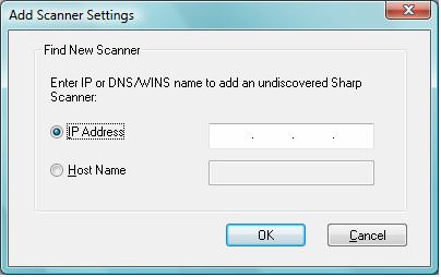 If the scanner you want to use is not listed in the Available Scanners list, you can manually add a scanner by double-clicking Add Scanner.