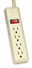 EMF -60 6-Outlet Surge Protector with Circuit Breaker Protection 15 Amp/125V/1875W Resettable Circuit Breaker 6 Foot, 14 Gauge, Grounded Power Cord Surge Indicator Light On/Off Lighted Master Switch