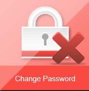 The Change Password screen is located under the Account menu. Select the Change Password tile and the Change Password screen will appear.