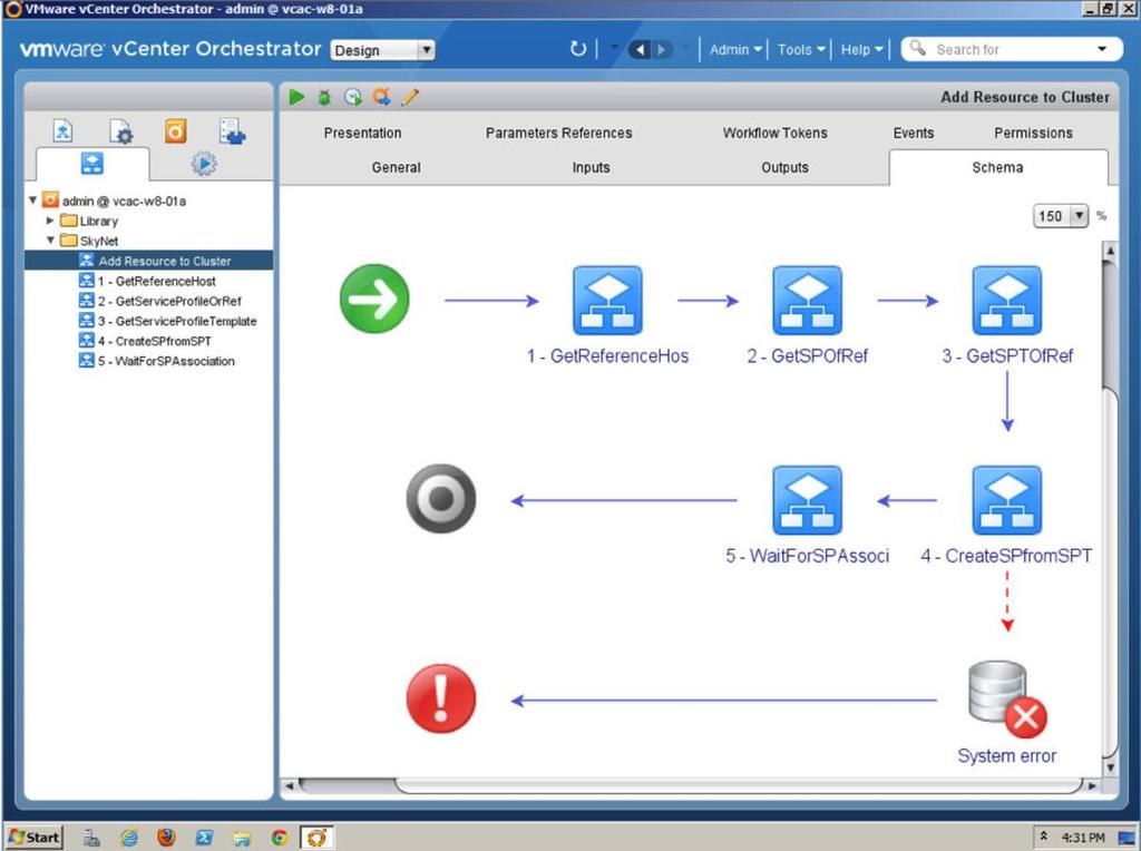 Elastic Capacity Workflow You can create a custom VMware vcenter Orchestrator workflow that uses the Cisco UCS plug-in to dynamically add Cisco UCS computing resources to a VMware vsphere cluster