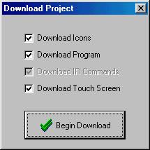 Fig. 9 Click on Begin Download and you will see the controller access screen showing the progress of the download operation.